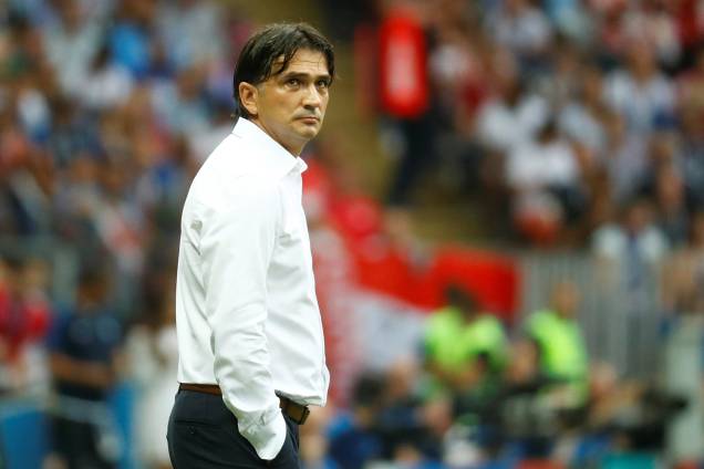 O técnico croata Zlatko Dalic durante partida contra a França, válida pela final da Copa do Mundo - 15/07/2018 O técnico croata Zlatko Dalic durante partida contra a França, válida pela final da Copa do Mundo - 15/07/2018