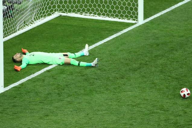 Danijel Subasic da Croácia reage após Paul Pogba marcar terceiro gol da França na Final da Copa do Mundo 2018 - 15/07/2018 Danijel Subasic da Croácia reage após Paul Pogba marcar terceiro gol da França na Final da Copa do Mundo 2018 - 15/07/2018