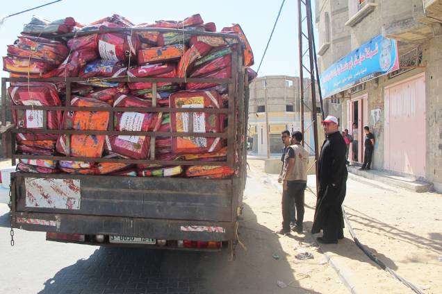 Chegada de ajuda humanitária na Faixa de Gaza Chegada de ajuda humanitária na Faixa de Gaza
