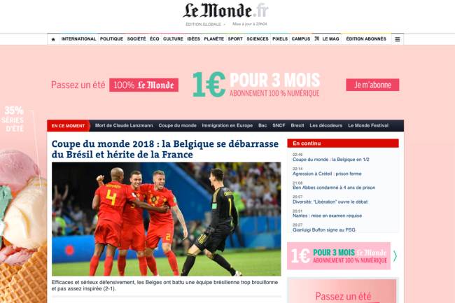 Home page do Le Monde