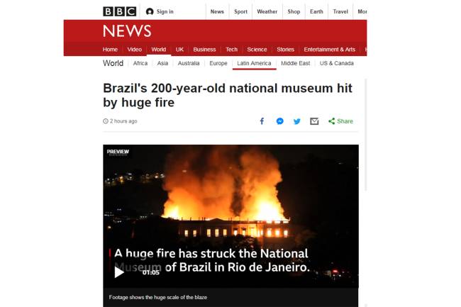 Museu Nacional – Repercussão Internacional Museu Nacional – Repercussão Internacional