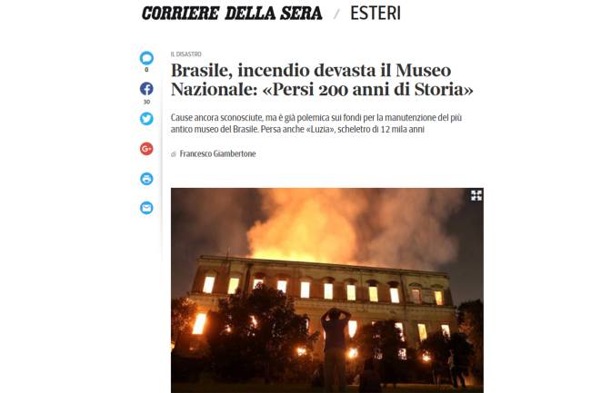 Museu Nacional – Repercussão Internacional Museu Nacional – Repercussão Internacional