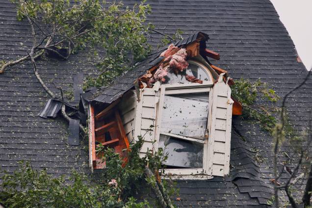 Casa fica destruída após passagem do Furacão Florence em Winnabow, na Carolina do Norte - 15/09/2018 Casa fica destruída após passagem do Furacão Florence em Winnabow, na Carolina do Norte - 15/09/2018