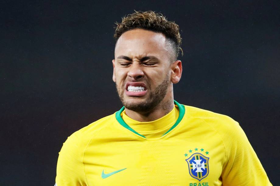 O atacante Neymar, da Seleção Brasileira, durante partida amistosa contra o Uruguai, realizada em Londres - 16/11/2018 O atacante Neymar, da Seleção Brasileira, durante partida amistosa contra o Uruguai, realizada em Londres - 16/11/2018
