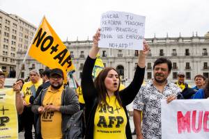 Protesto contra reforma da Previdência no Chile Protesto contra reforma da Previdência no Chile