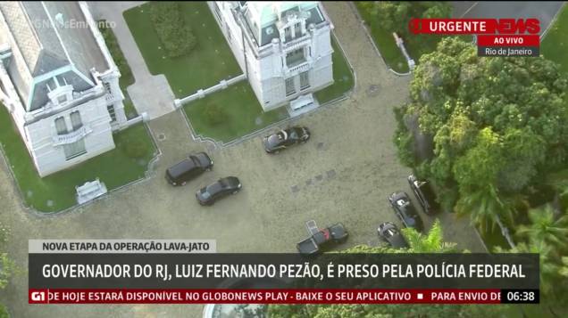 Imagens da Globo News mostram momento da prisão do governador do Rio de Janeiro, Luiz Fernando Pezão Imagens da Globo News mostram momento da prisão do governador do Rio de Janeiro, Luiz Fernando Pezão