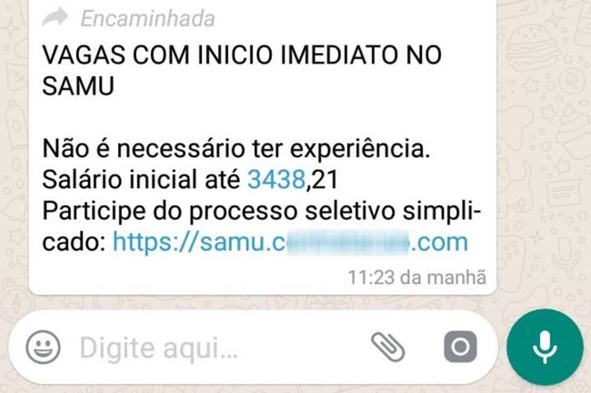 Compartilhamento do processo seletivo SAMU Compartilhamento do processo seletivo SAMU