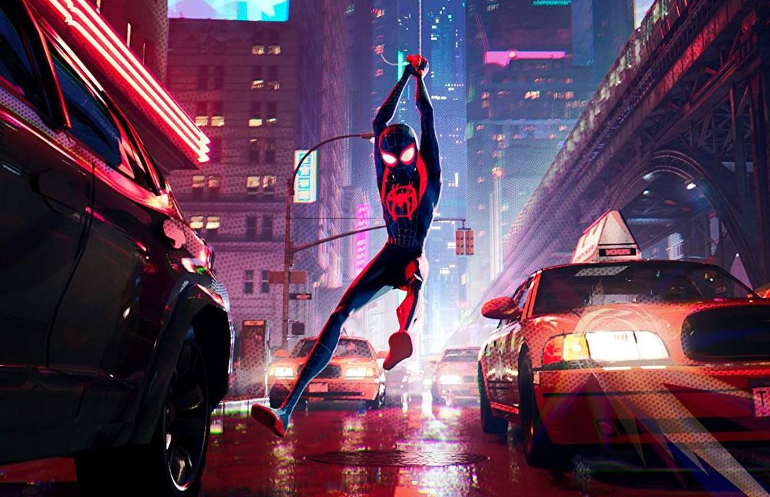 Cena da animação Homem-Aranha no Aranhaverso