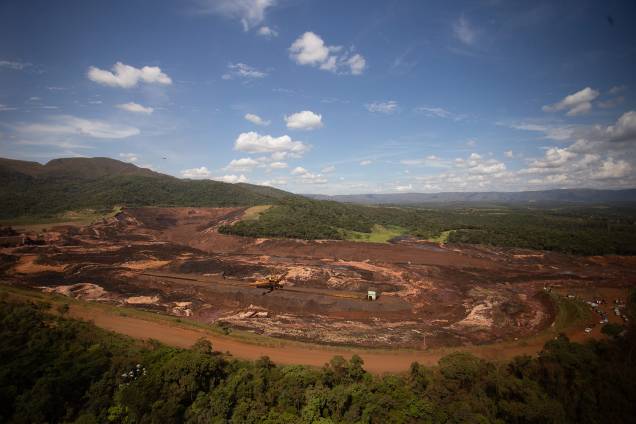 Vista aérea de local destruído por rejeitos após o rompimento da barragem da mina do Feijão em Brumadinho, na região metropolitana de Belo Horizonte, Minas Gerais - 25/01/2019 Vista aérea de local destruído por rejeitos após o rompimento da barragem da mina do Feijão em Brumadinho, na região metropolitana de Belo Horizonte, Minas Gerais - 25/01/2019