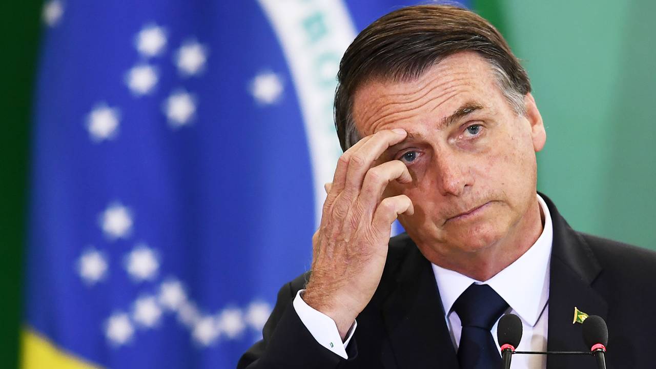 O presidente da República, Jair Bolsonaro, durante cerimônia de posse aos presidentes de bancos públicos, realizada no Palácio do Planalto, em Brasília (DF) - 07/01/2019