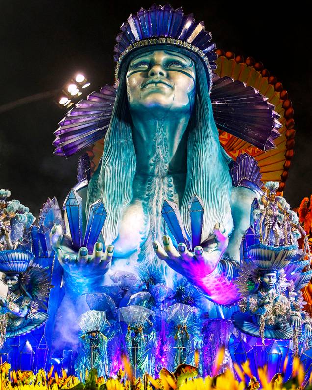 Carro alegórico da escola de samba Mocidade Alegre, durante desfile realizado no Sambódromo do Anhembi - 03/03/2019 Carro alegórico da escola de samba Mocidade Alegre, durante desfile realizado no Sambódromo do Anhembi - 03/03/2019