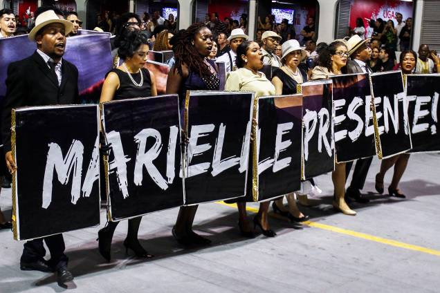 A escola de samba Vai-Vai homenageia a vereadora Marielle Franco, assassinada em março de 2018 - 03/03/2019 A escola de samba Vai-Vai homenageia a vereadora Marielle Franco, assassinada em março de 2018 - 03/03/2019