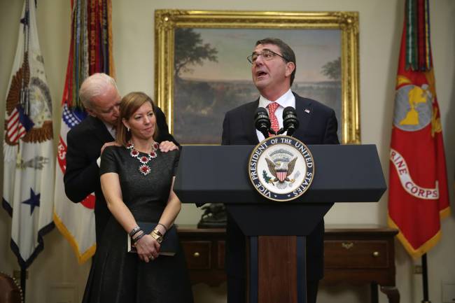 Joe Biden Swears In New Defense Secretary Ashton Carter