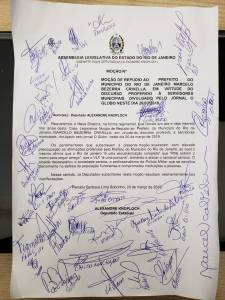 Moção de repúdio Moção de repúdio