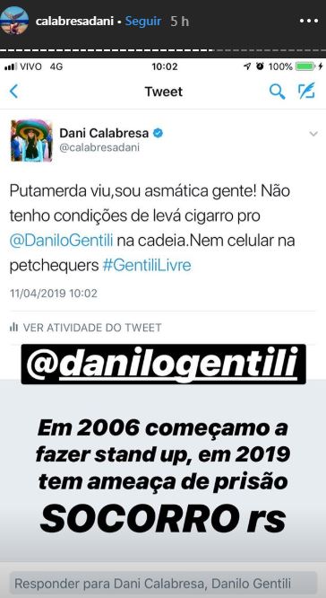 Dani Calabresa comenta condenação de Danilo Gentili Dani Calabresa comenta condenação de Danilo Gentili