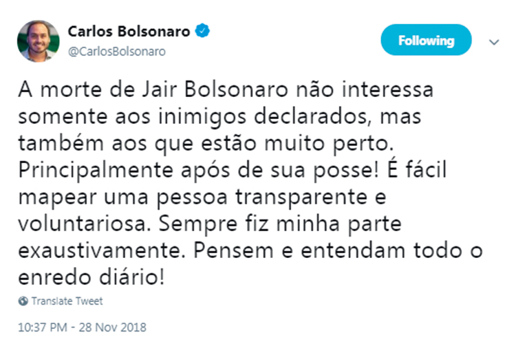 Tweets Carlos Bolsonaro Tweets Carlos Bolsonaro