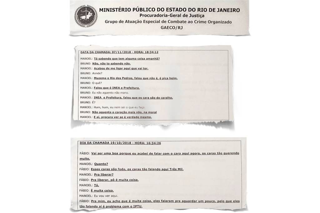 Conversas flagradas pelo MP Conversas flagradas pelo MP