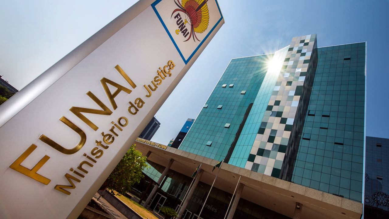 Fachada do prédio da Funai em Brasília -