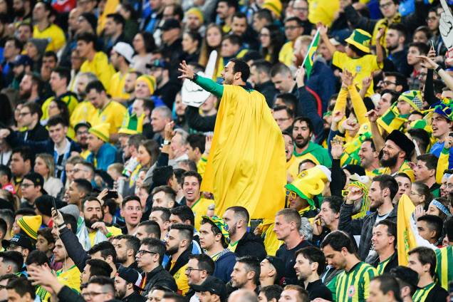 Torcedores marcam presença na partida entre Brasil e Paraguai, realizada na Arena do Grêmio, em Porto Alegre (RS) - 27/06/2019 Torcedores marcam presença na partida entre Brasil e Paraguai, realizada na Arena do Grêmio, em Porto Alegre (RS) - 27/06/2019