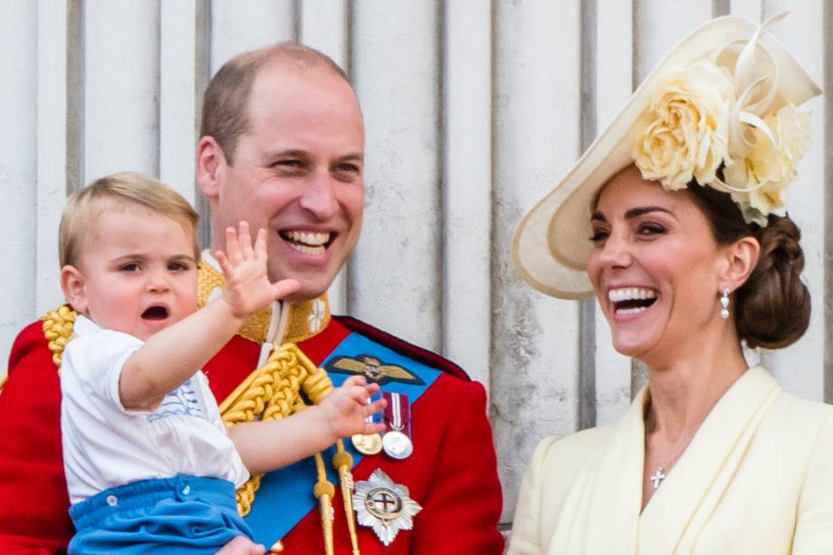 Príncipe William e Kate Middleton, duque e duquesa de Cambridge e o príncipe Louis durante a parada anual Trooping the Colour, que celebra o aniversário da rainha Elizabeth II, em Londres - 08/06/2019