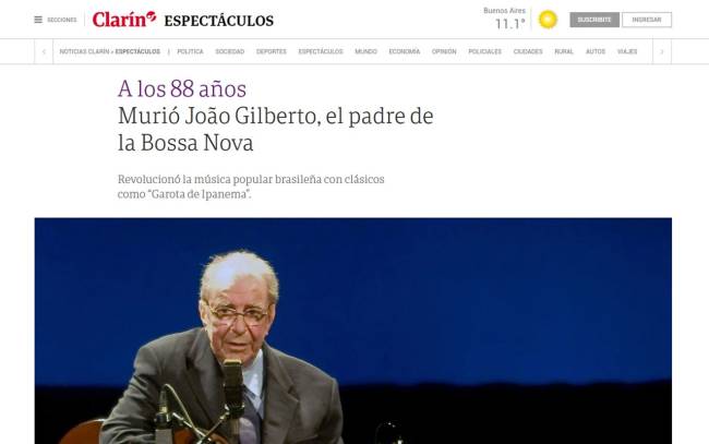 Clarín João Gilberto Clarín João Gilberto