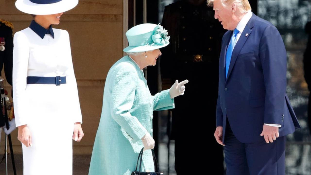 Melania Trump, Elizabeth II e Donald Trump