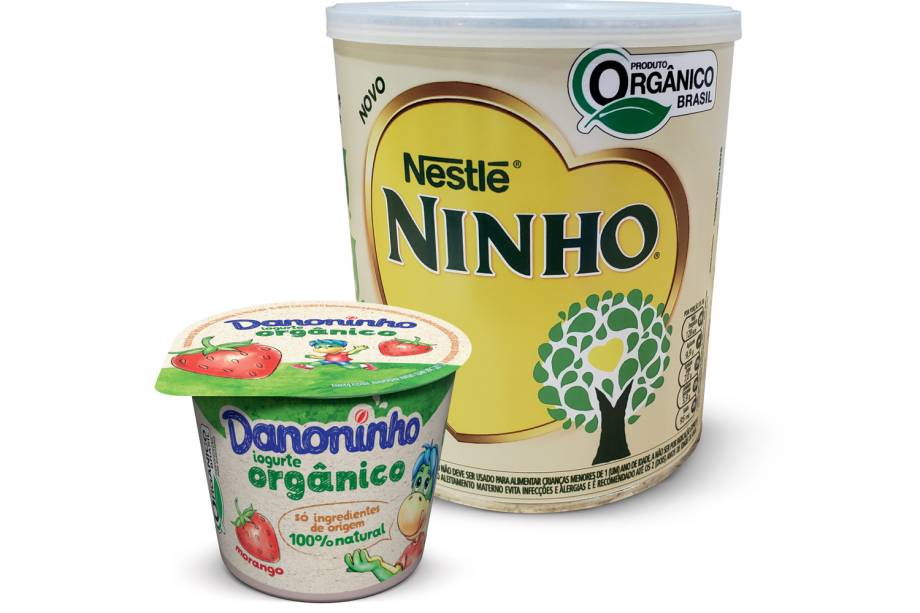 100% orgânicos (Leite Ninho e Danoninho) - Há décadas no mercado e muito conhecidos, o leite em pó e o iogurte ganharam versão orgânica, com produção laticínia e de frutas firmemente controlada