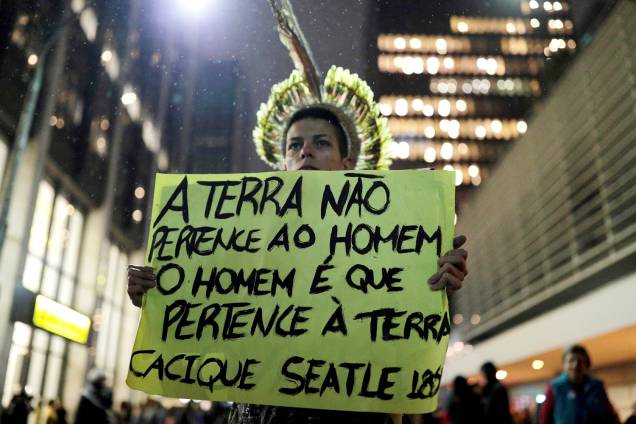 Ato na Avenida Paulista, em São Paulo, contra a política ambiental do governo Bolsonaro - 23/8/2019 Ato na Avenida Paulista, em São Paulo, contra a política ambiental do governo Bolsonaro - 23/8/2019