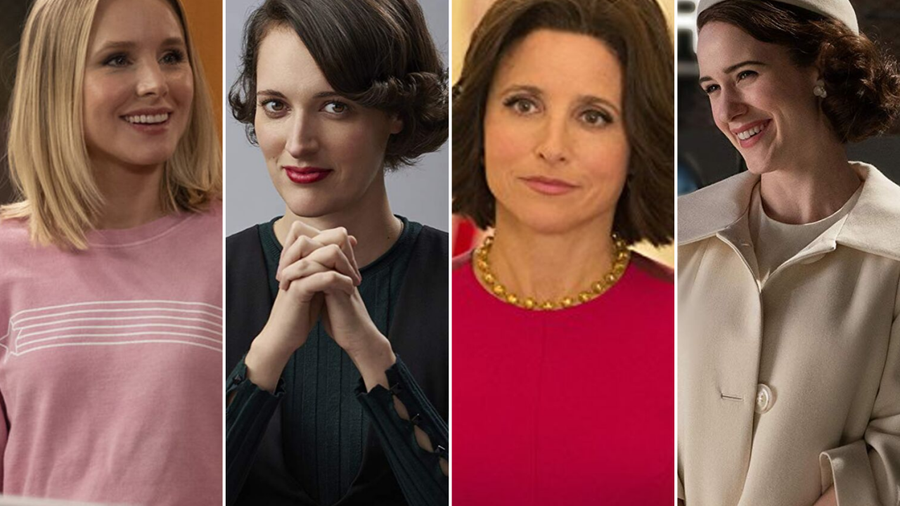 As personagens Eleanor Shellstrop (Kristen Bell), de 'The Good Place'; Fleabag (Phoebe Waller-Bridge), de 'Fleabag'; Selina Meyer (Julia Louis-Dreyfus), de 'Veep'; e Miriam Maisel (Rachel Brosnahan), de 'The Marvelous Mrs. Maisel'