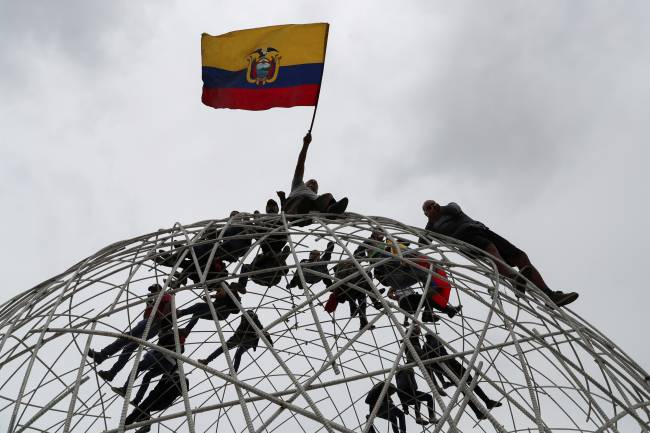 Protests against Ecuador’s President Lenin Moreno’s austerity measures in Quito Protests against Ecuador’s President Lenin Moreno’s austerity measures in Quito