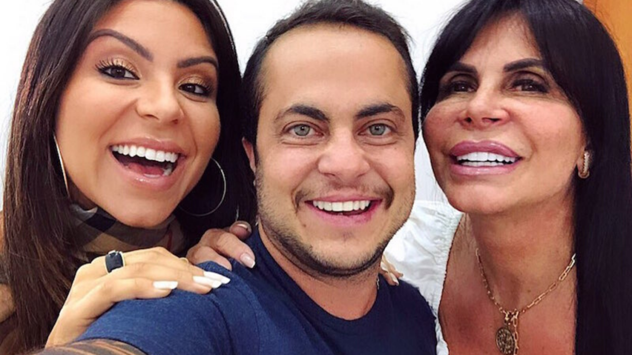 Gretchen com seu filho Thammy e a nora Andressa Ferreira