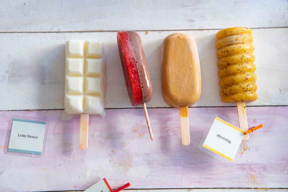 Leite fresco, chocolate com morango, doce de leite e maracujá: picolés da sorveteria campeã