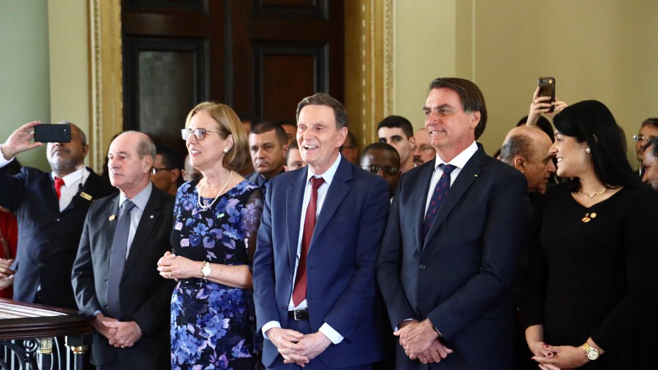 O prefeito Marcelo Crivella e o presidente Jair Bolsonaro
