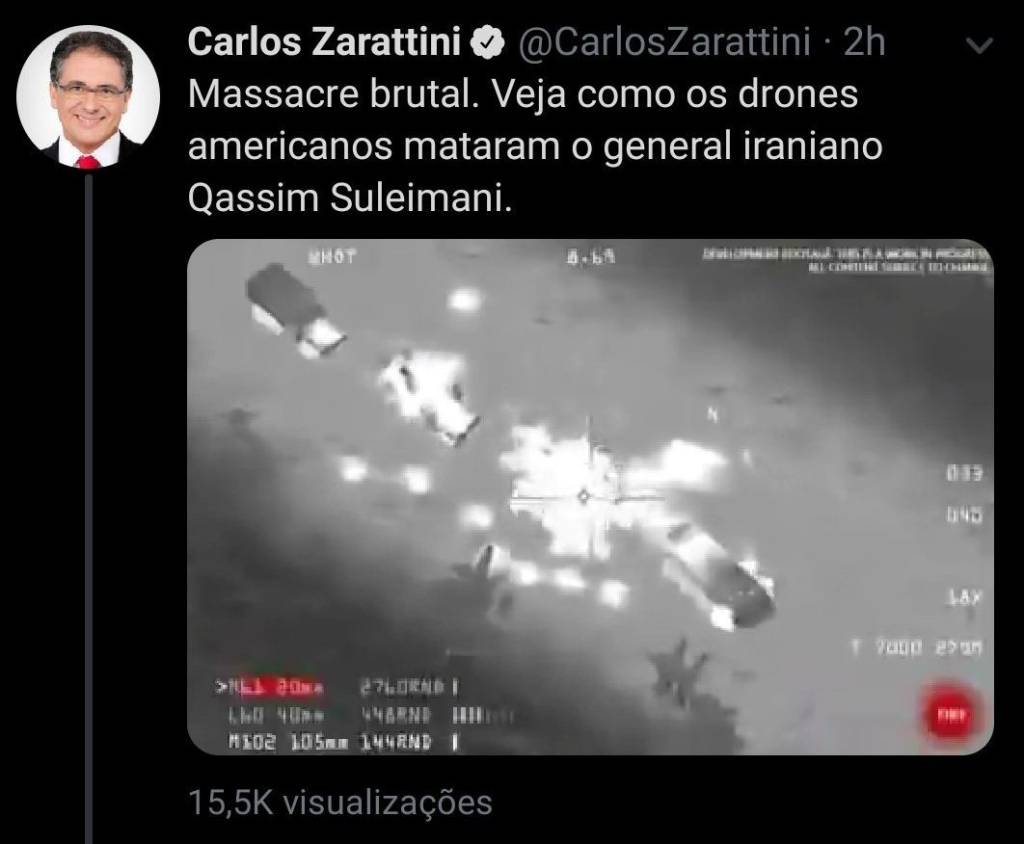 Deputado publica vídeo falso sobre ataque americano usando imagens de jogo