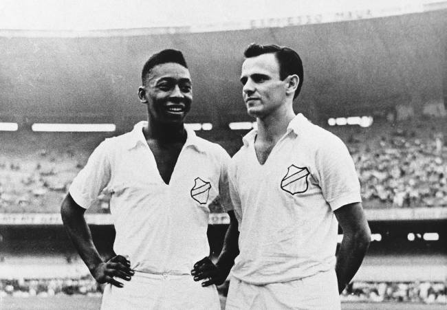 Pelé e Pepe, do Santos, no Maracanã Pelé e Pepe, no Maracanã -