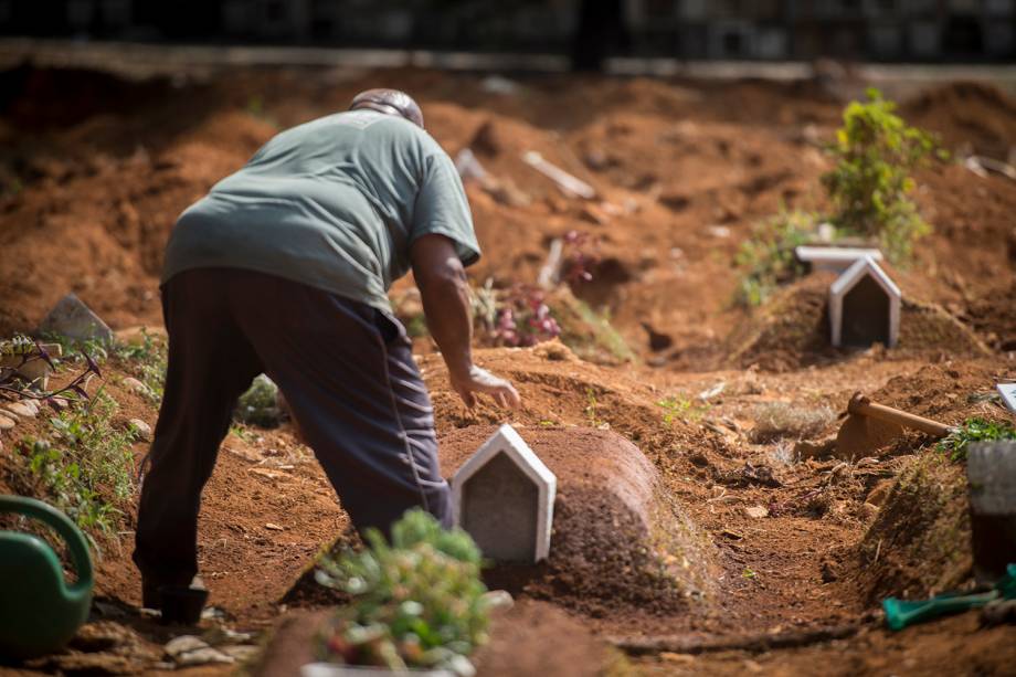 Cemitério da Vila Formosa, o maior da América Latina e responsável pelo sepultamento da maioria dos óbitos causados pela Covid-19 na cidade de São Paulo.