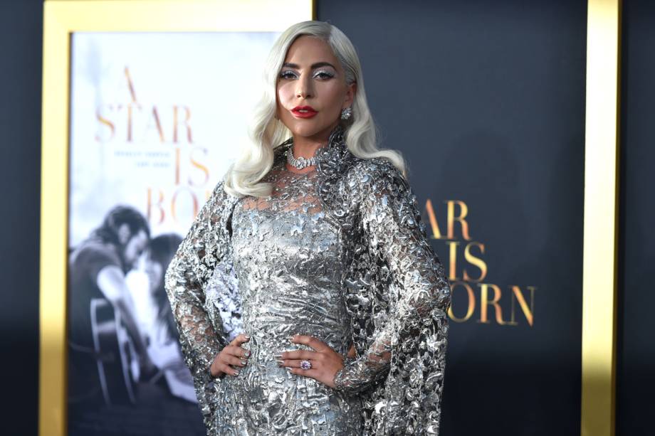 Lady Gaga durante a estreia de seu filme "A Star Is Born", em 2018 Lady Gaga durante a estreia de seu filme "A Star Is Born", em 2018