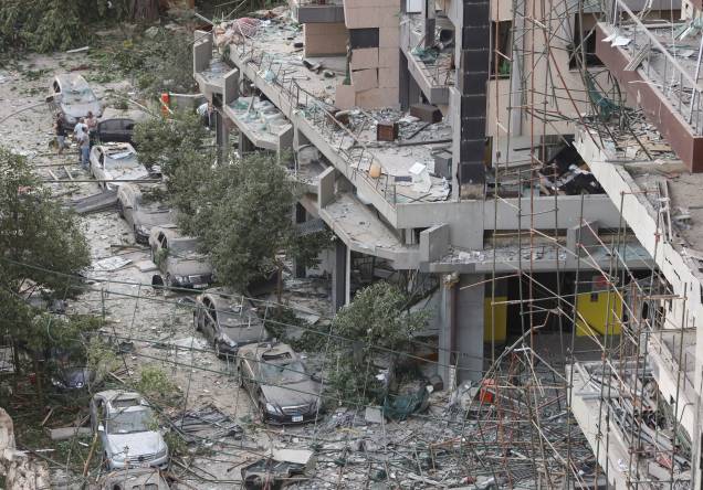 Prédio danificados pela explosão no porto de Beirute - 05/08/2020 Prédio danificados pela explosão no porto de Beirute - 05/08/2020