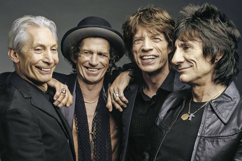 ROLLING-STONES-BANDA-2019-12.jpg NA ATIVA - Watts, Richards, Jagger e Wood: os setentões vão colocar nas prateleiras roupas, acessórios e vinis -