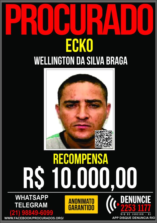 Cartaz do Portal Procurados: ao ser capturado, Ecko estava com visual diferente