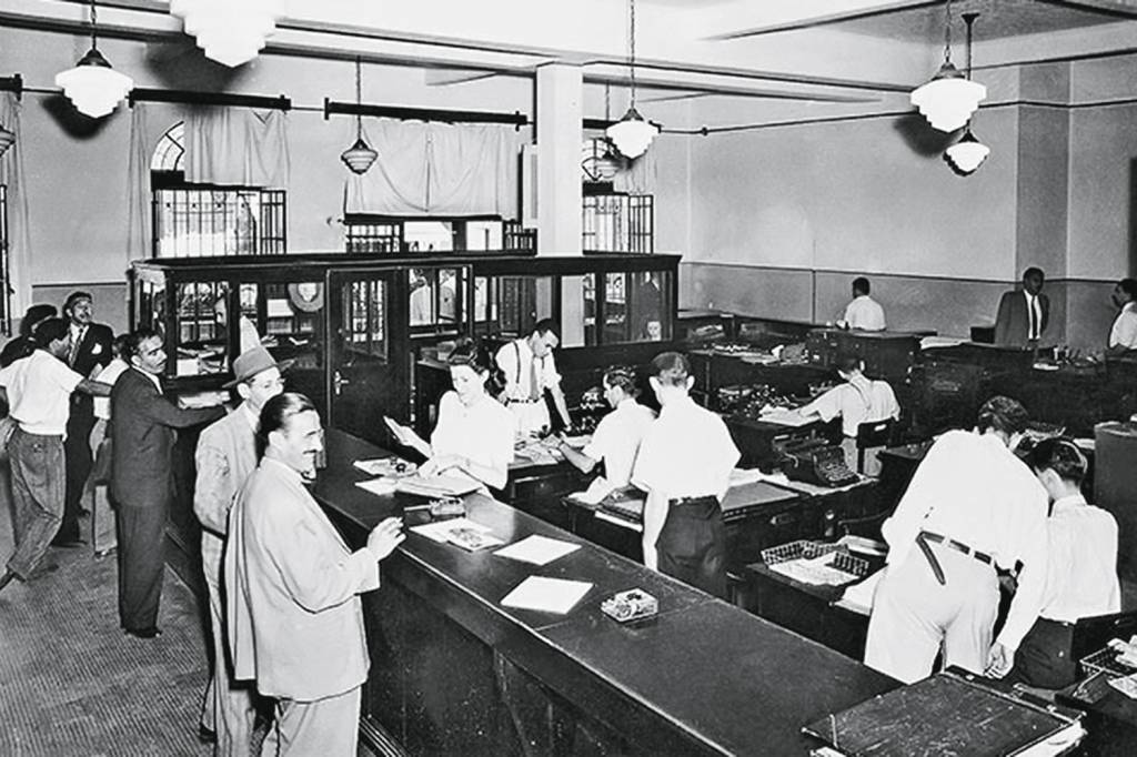 Interior da Agência de Marília – 1943, Banco Bradesco Interior da Agência de Marília – 1943, Banco Bradesco