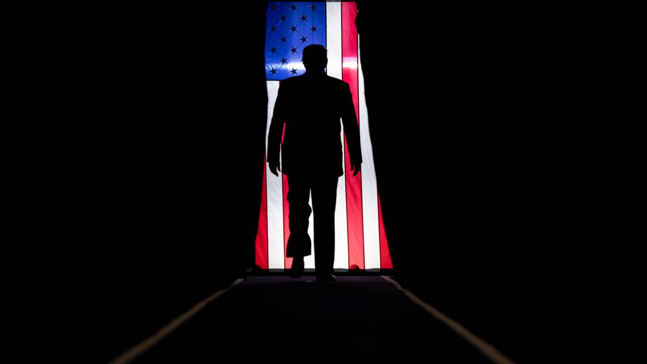 Presidente dos EUA, Donald Trump, durante evento em Lake Charles, Louisiana