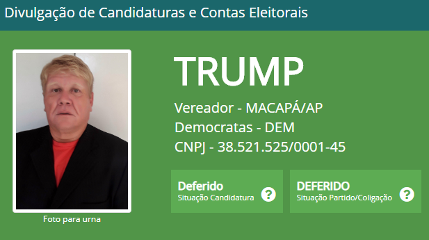 Candidato a vereador Trump