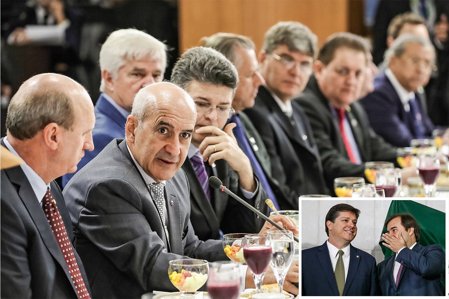NOVA ESTRATÉGIA - Ramos: o articulador político do governo mira agora o apoio do MDB do deputado Baleia Rossi e do DEM de Rodrigo Maia (à dir.) -