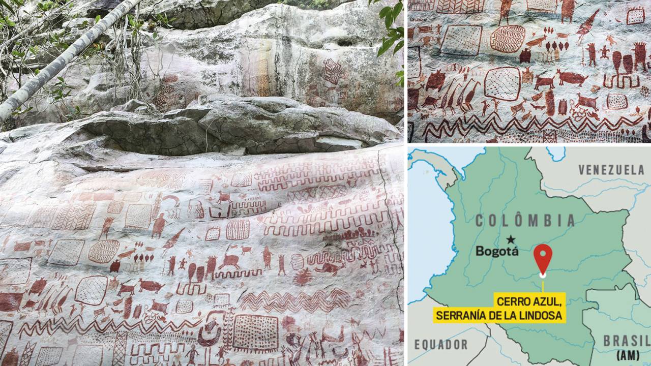 ENTRE DEUSES E ANIMAIS - As pinturas na formação rochosa de La Lindosa: detalhes da vida cotidiana de milhares de anos atrás -