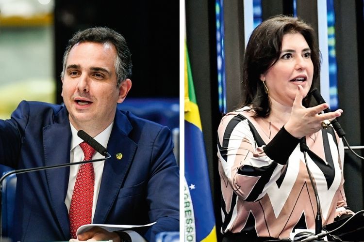 Pacheco-Tebet NO SENADO - Rodrigo Pacheco, o favorito (à esq.), e Simone Tebet: a pauta econômica é prioridade para os dois candidatos -