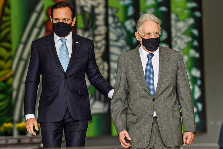 BRAZIL-HEALTH-VIRUS SINAIS - trocados Doria e FHC: o governador quer mais poder no PSDB, enquanto o ex-presidente faz acenos simpáticos às pretensões de Leite -