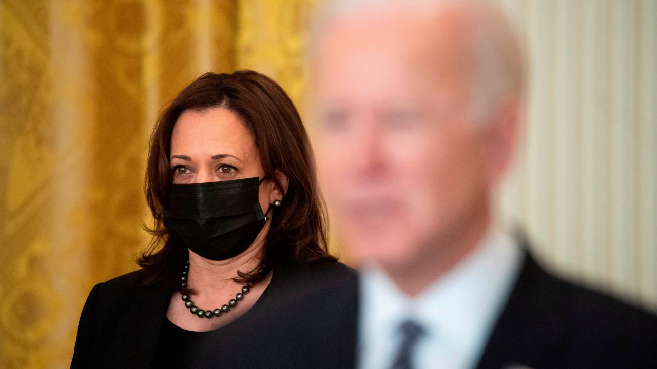 Kamala Harris e Joe Biden na Casa Branca.