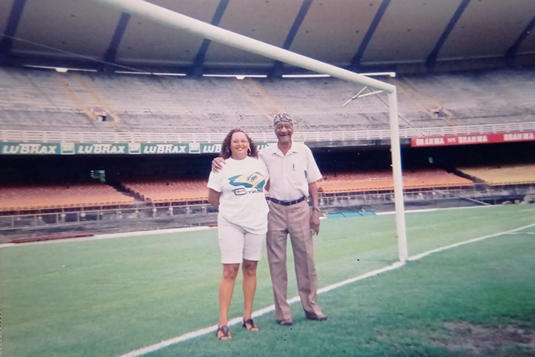 Barbosa e Tereza juntos no Maracanã, em 1996 -