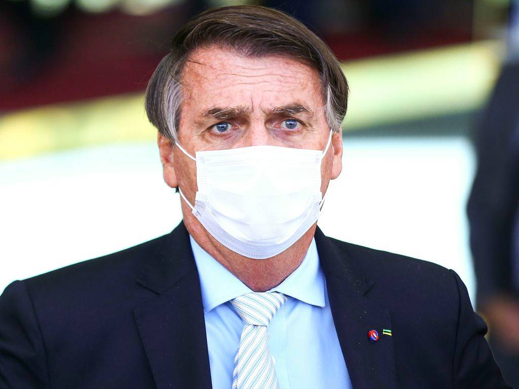 O presidente Jair Bolsonaro, após reunião com governadores e os chefes dos outros Poderes da República